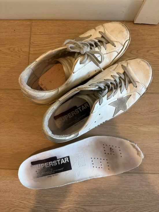 Golden Goose Superstar Sneakers White Grey Star Distressed EU 39 - Picture 9 of 9